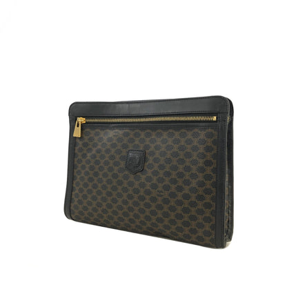 CELINE Macadam Blason Embossed  Clutch bag Leather Black Old Celine Vintage tyhzg7
