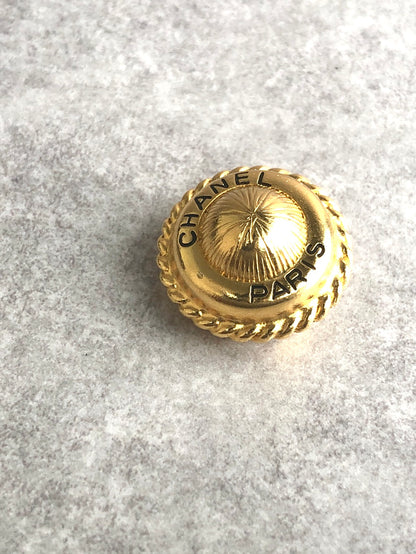 CHANEL Logo Earrings Gold Vintage skd4yf