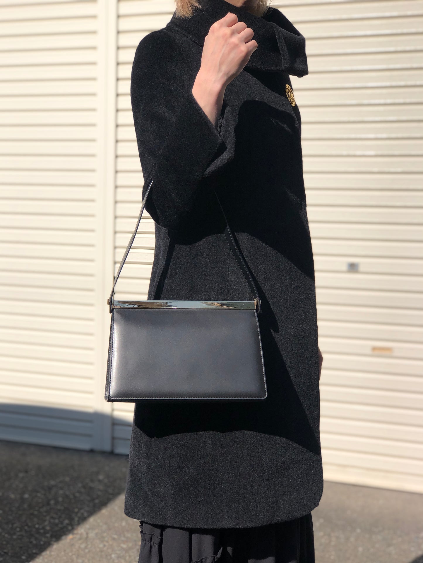 GUCCI Shoulder bag Gray Vintage tfg2zv