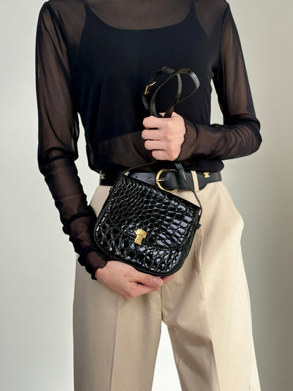 CELINE Triomphe Shoulder bag Black Vintage vtsptj