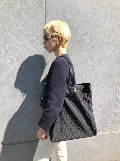 PRADA Triangle Logo Handbag Black Vintage vjh8nj