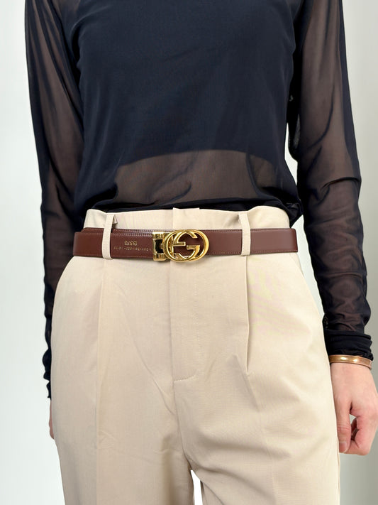 GUCCI GG Belt Black 036 1192 4964 Vintage u5arka