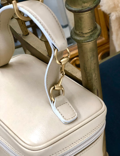 GUCCI Horse bit Mini Handbag Vanitybag Pouch Beige Vintage Old Gucci jsn62y