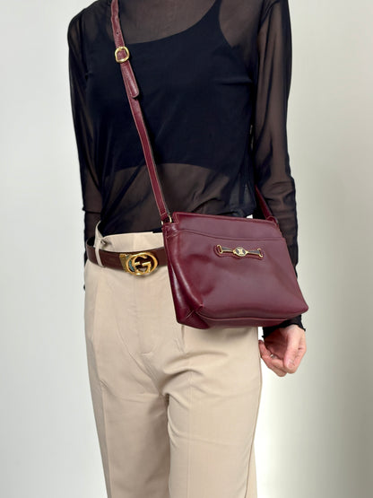 CELINE Triomphe Shoulder bag Bordeaux Vintage a62ugb
