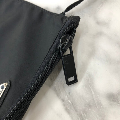 PRADA Nylon Cutout Handbag With Pouch Black Vintage Old b64rft