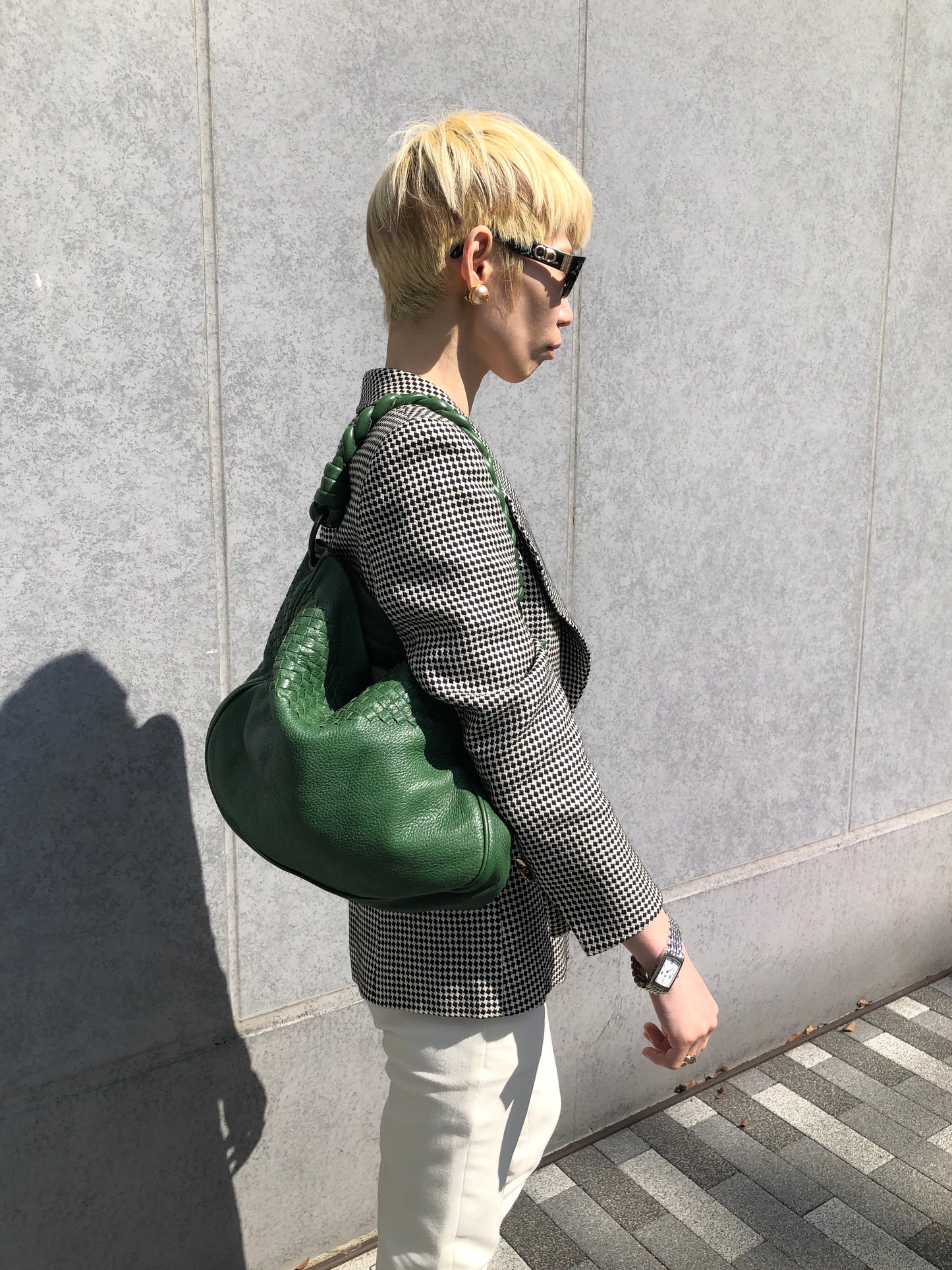 Bottega Veneta Intrecciato Shoulder bag Green Vintage bt6kue