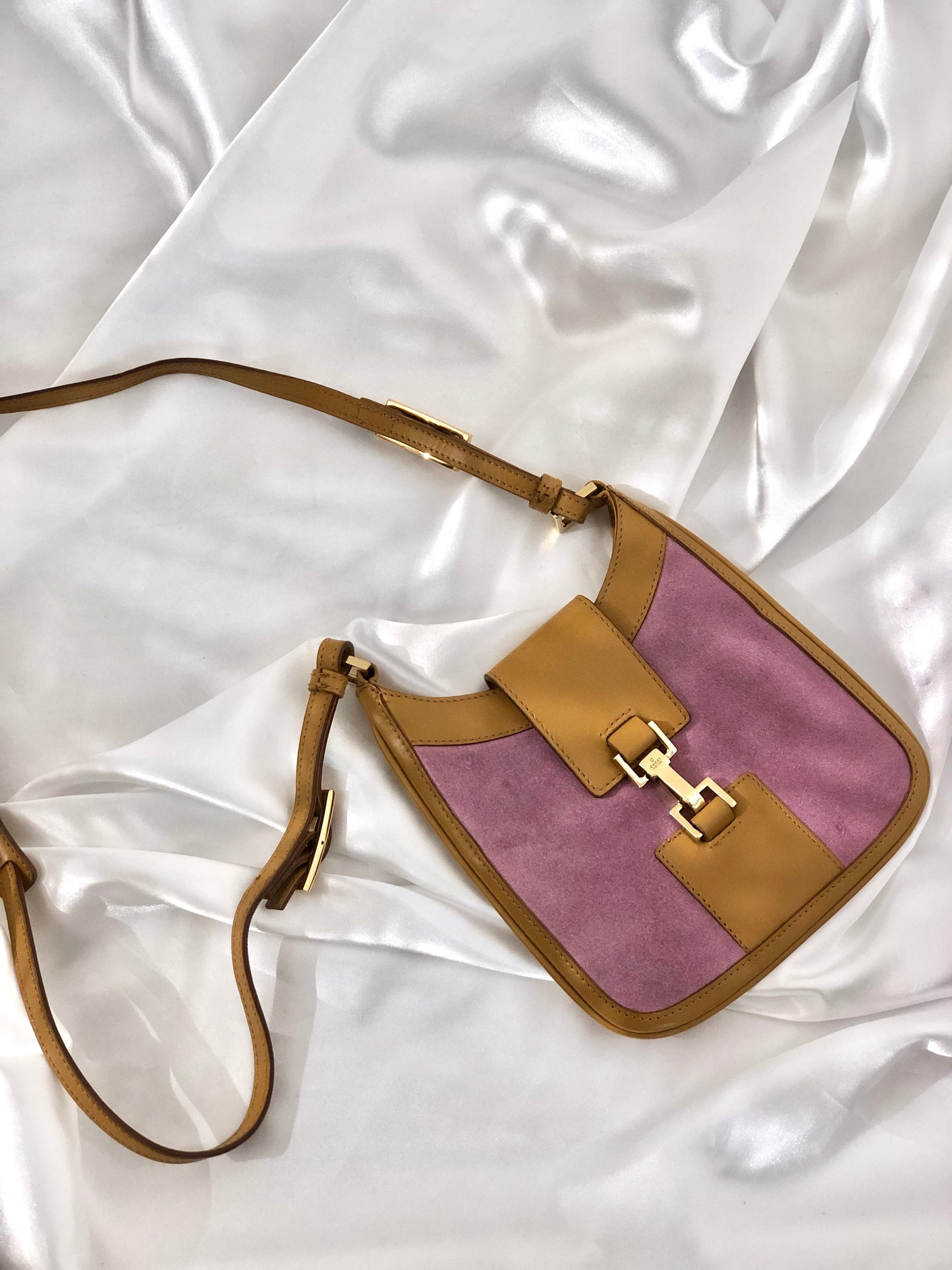 GUCCI Jackie Suede Small Shoulder bag Purple Vintage Old Gucci znz28r