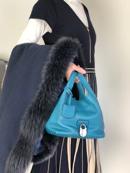 LOEWE Padlock Handbag Blue Vintage 2t2tsk