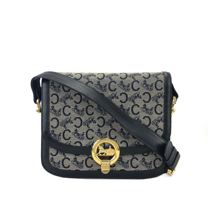 CELINE C Macadam 馬車提花肩背包 海軍藍 復古 舊款 CELINE mc478m