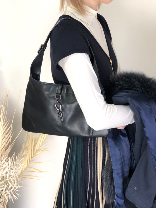 GUCCI Jackie Shoulder bag Black Vintage zv8n2e
