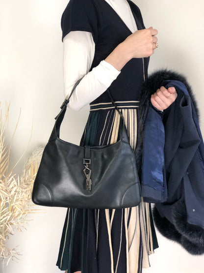 GUCCI Jackie Shoulder bag Black Vintage zv8n2e