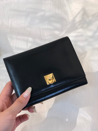 CELINE Gancini Compact Wallet navy Accessory Vintage Old celine ex4txk