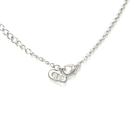 Christian Dior Logo Necklace Silver Vintage Old 5n2m48