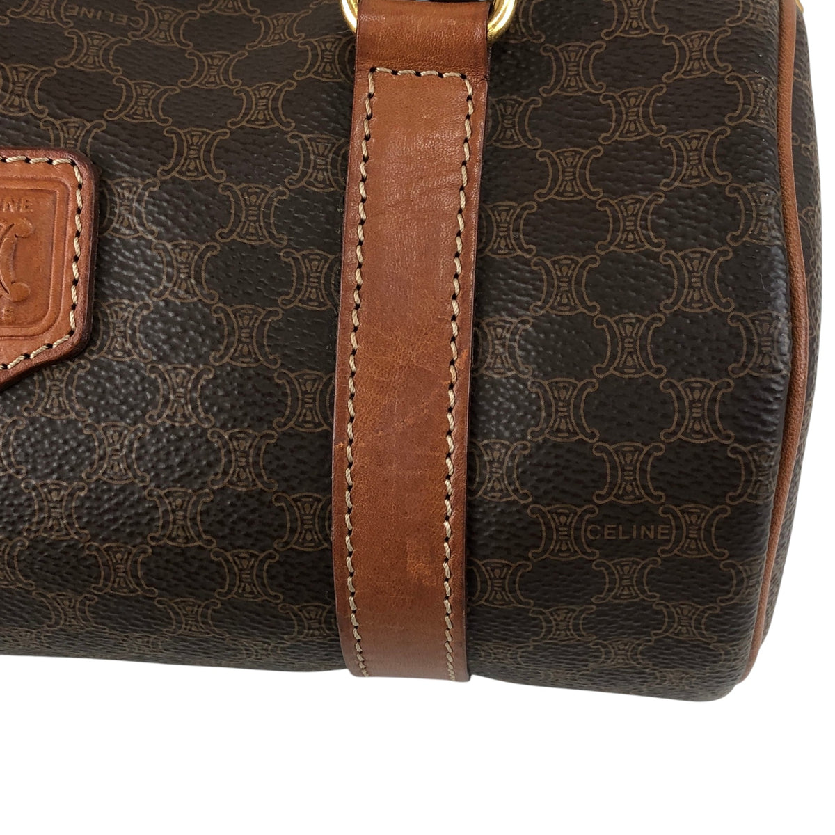 CELINE Macadam Blason Handbag Brown Vintage vph6bt