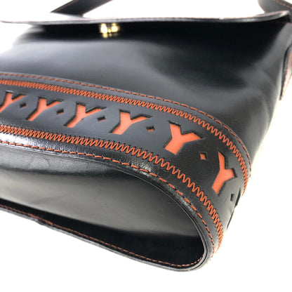 Yves Saint Laurent Y Cut out Shoulder bag Black YSL Vintage Old z4j3p7