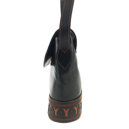 Yves Saint Laurent Y Cut out Shoulder bag Black YSL Vintage Old z4j3p7