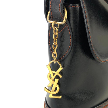 Yves Saint Laurent Y Cut out Shoulder bag Black YSL Vintage Old z4j3p7