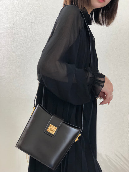 CELINE Gancini Bucket Shoulderbag Brown Vintage Old CELINE je3ypu