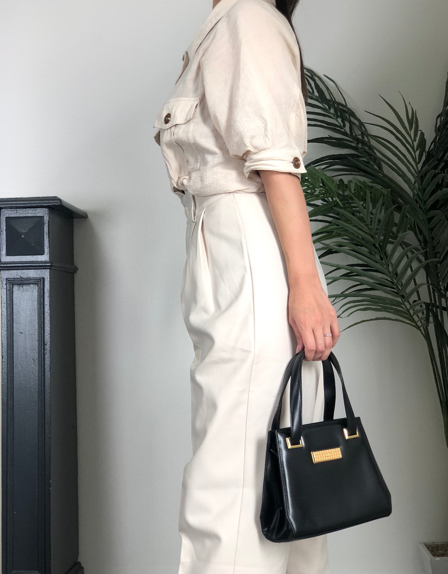 Christian Dior Logo Small Handbag Black Vintage f27cnx