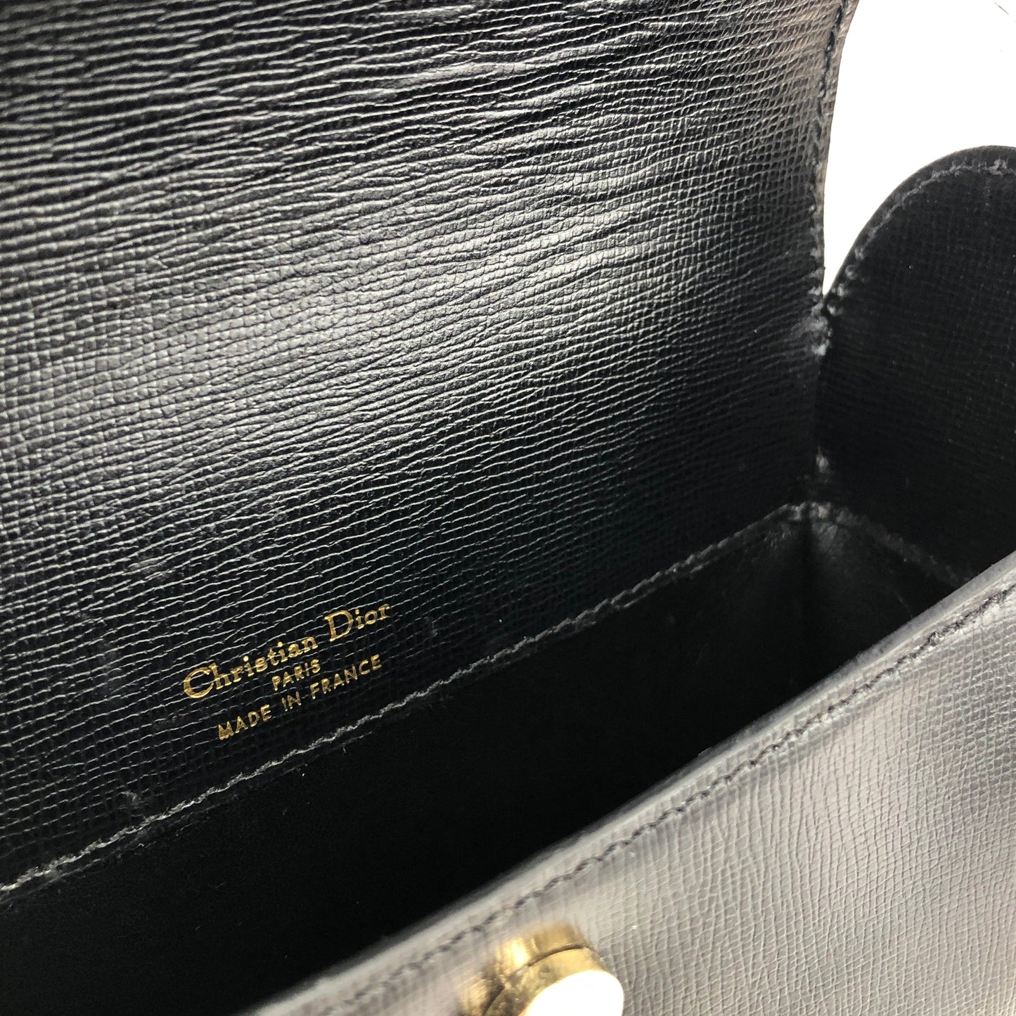 Christian Dior CD Logo Wave Crossbody Shoulder bag Black Vintage Old m5w356