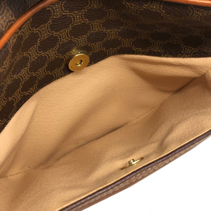 CELINE Macadam Blason Front Pocket Shoulder bag Brown Vintage Old CELINE 35ip77