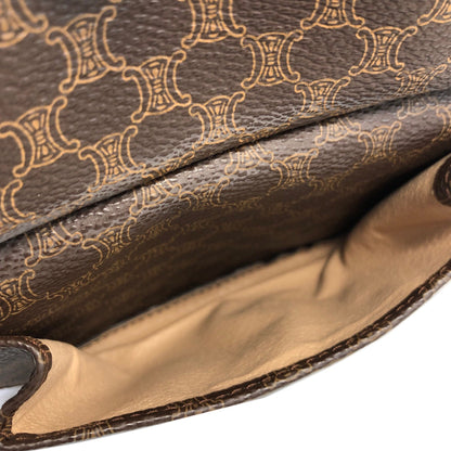 CELINE Macadam Blason Front Pocket Shoulder bag Brown Vintage Old CELINE 35ip77