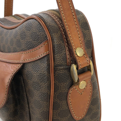 CELINE Macadam Blason Front Pocket Shoulder bag Brown Vintage Old CELINE 35ip77