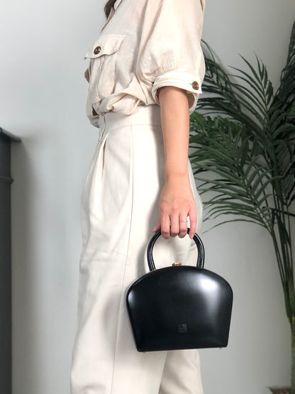 LOEWE Anagram Top Handle Handbag Vanity bag Black Vintage nxkdzt