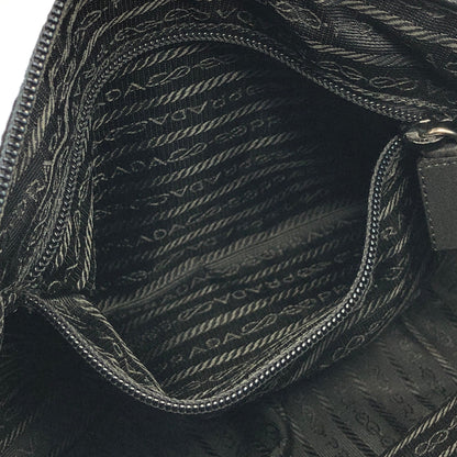 PRADA Triangle Logo Nylon Shoulder bag Handbag Black Vintage jhsxgd