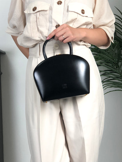 LOEWE Anagram Top Handle Handbag Vanity bag Black Vintage nxkdzt