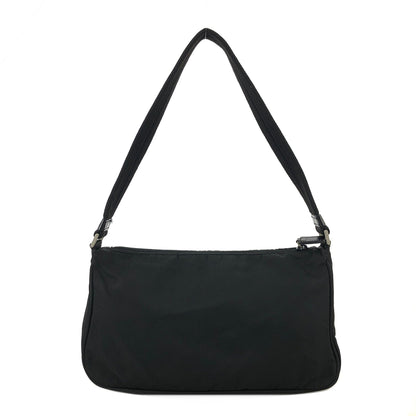 PRADA Triangle Logo Nylon Shoulder bag Handbag Black Vintage jhsxgd
