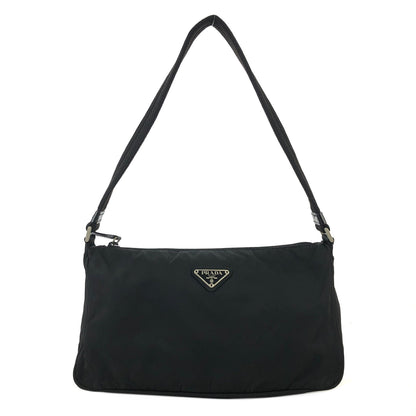 PRADA Triangle Logo Nylon Shoulder bag Handbag Black Vintage jhsxgd