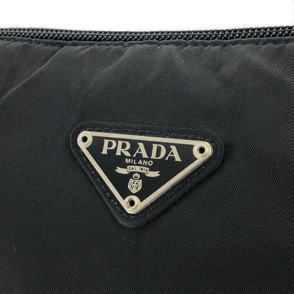 PRADA Triangle Logo Nylon Shoulder bag Handbag Black Vintage jhsxgd