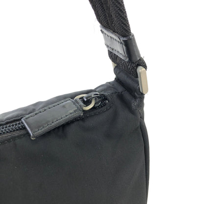 PRADA Triangle Logo Nylon Shoulder bag Handbag Black Vintage jhsxgd