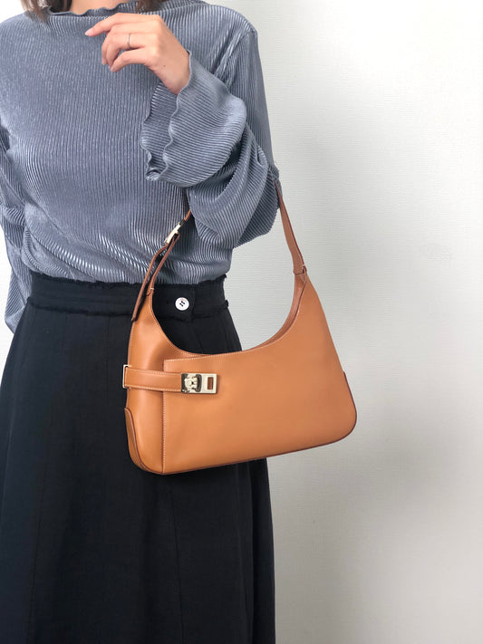 Salvatore Ferragamo Gancini Shoulder bag Brown Vintage 6kjzn6