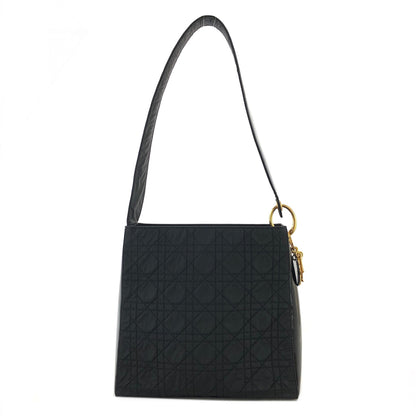 Christian Dior Cannage Nylon Shoulder bag Black Vintage spxywa