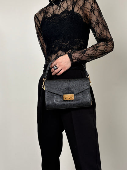 PRADA Lock Shoulder bag Black Vintage pjtker