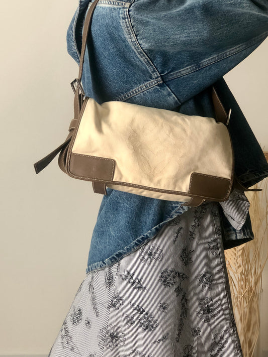 LOEWE Anagram Shoulder bag Beige Vintage u8w446