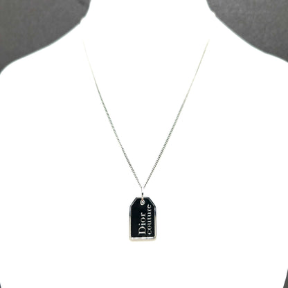 Christian Dior 標誌狗牌項鍊銀色復古舊 7iiahd