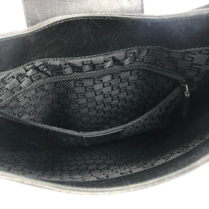 GUCCI Horsebit Canvas Shoulder bag Hobo bag Black Vintage Old ze7kbk
