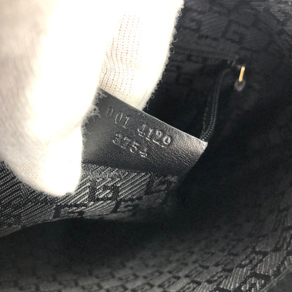 GUCCI Horsebit Canvas Shoulder bag Hobo bag Black Vintage Old ze7kbk