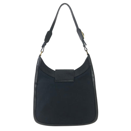 GUCCI Horsebit Canvas Shoulder bag Hobo bag Black Vintage Old ze7kbk