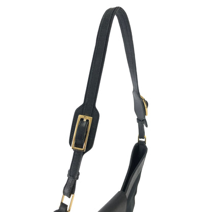 GUCCI Horsebit Canvas Shoulder bag Hobo bag Black Vintage Old ze7kbk