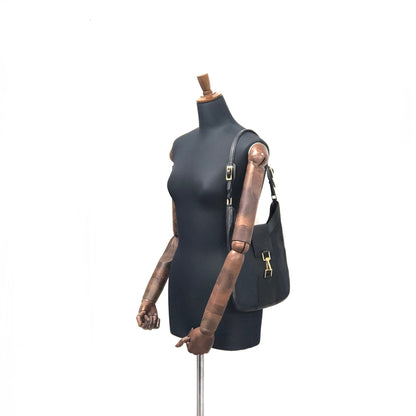 GUCCI Horsebit Canvas Shoulder bag Hobo bag Black Vintage Old ze7kbk