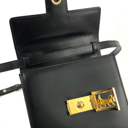 CELINE Horse carriage Two-way Top Handle Handbag Crossbody Shoulder bag Black Vintage Old celine y8hzsk