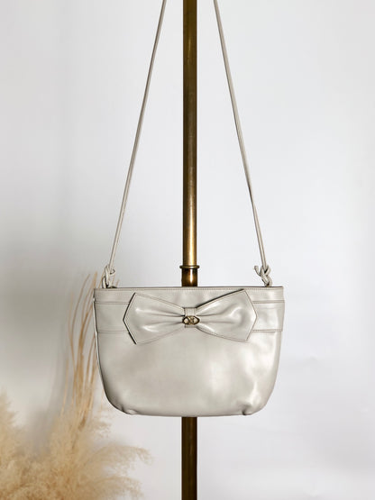 CELINE Blason Ribbon Shoulder bag Gray Vintage dei55p