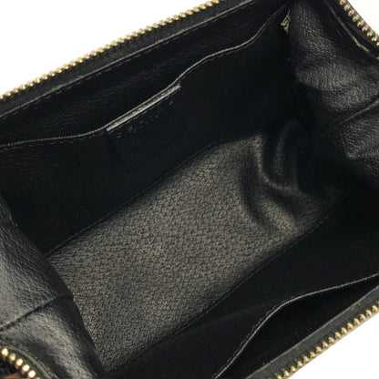 CELINE Macadam Blason Logo Pouch Black Vintage Old CELINE c3u24g