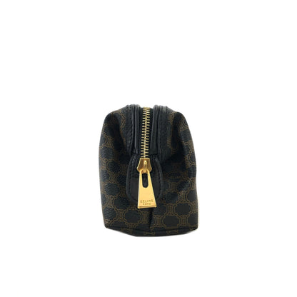 CELINE Macadam Blason Logo Pouch Black Vintage Old CELINE c3u24g