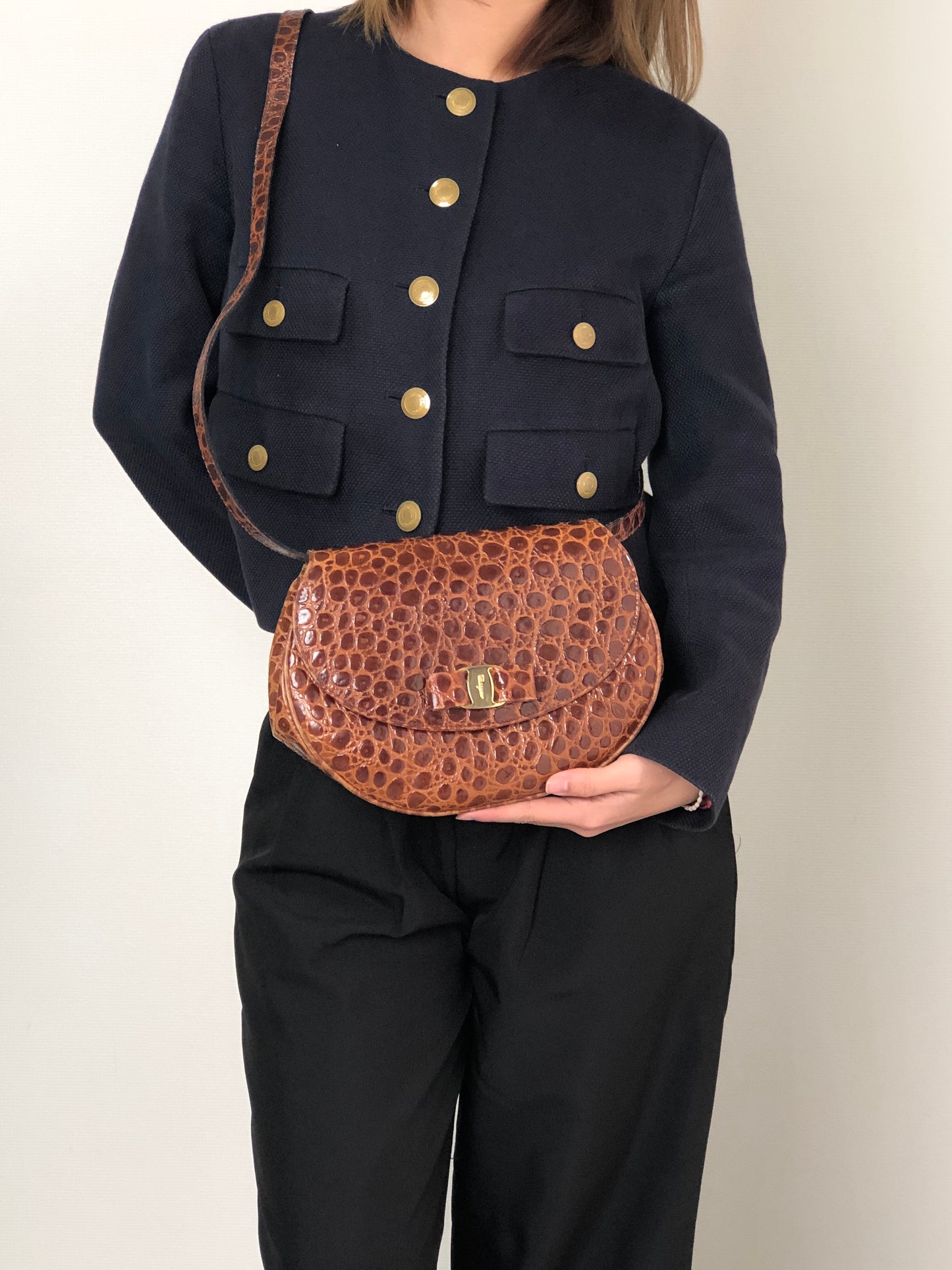 Salvatore Ferragamo Shoulder bag Brown Vintage 3nujzn