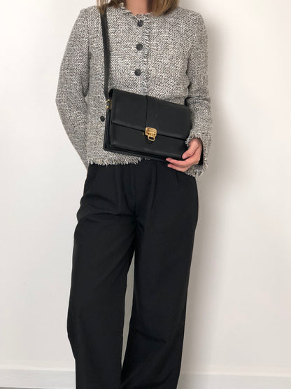 CELINE Horse Bit Shoulder bag Black Vintage 3kmi4e